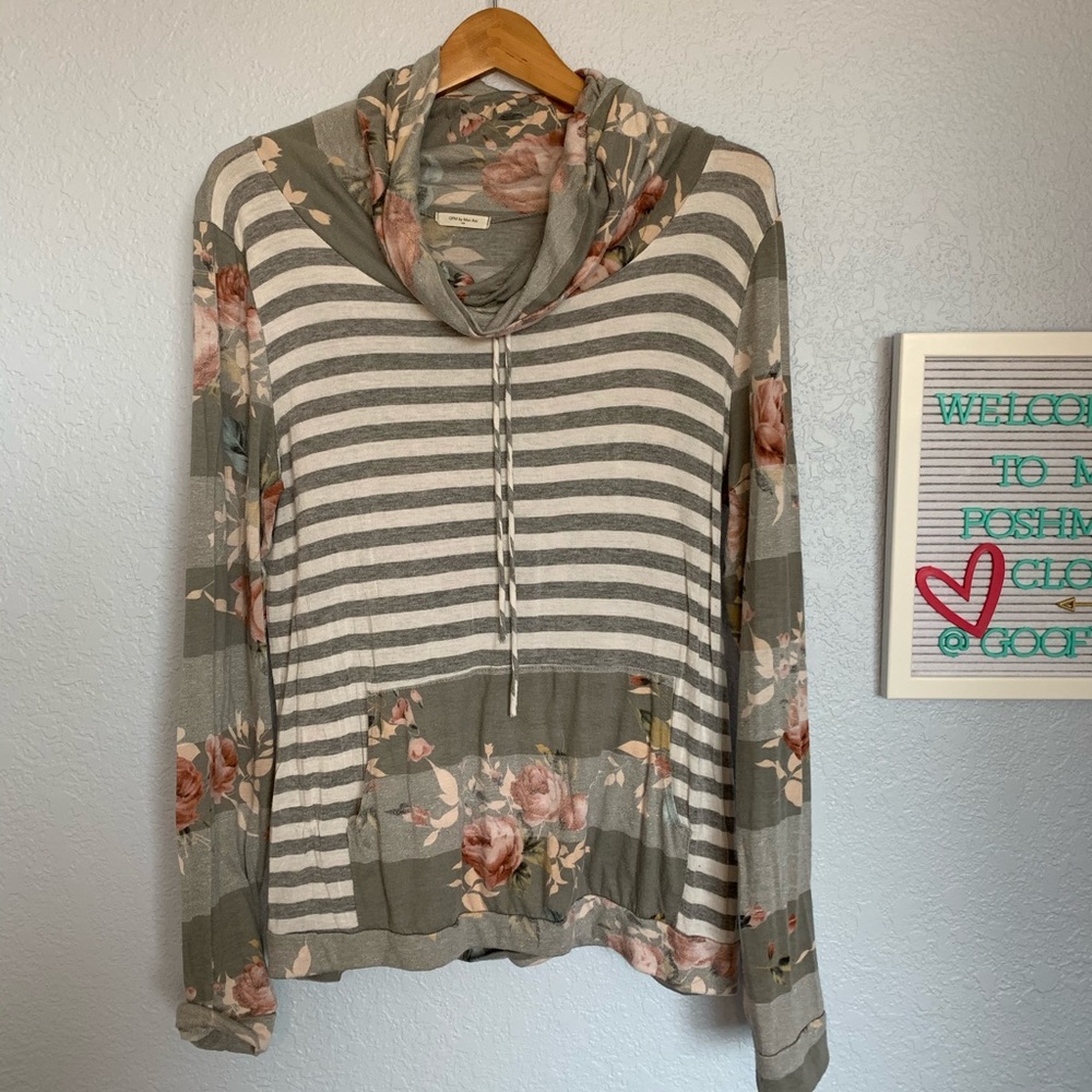Long sleeve top with cowl neck